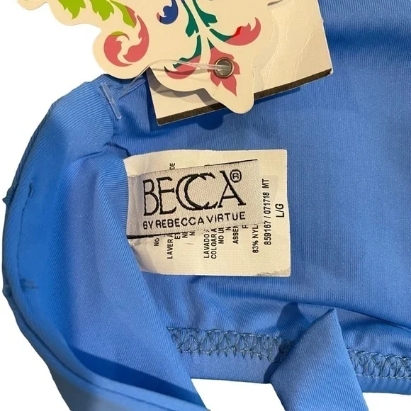 Becca by Rebecca Virtue 2 Piece Crochet Halter Top Swimsuit Sz. NWT  Sz. L - Picture 5 of 13